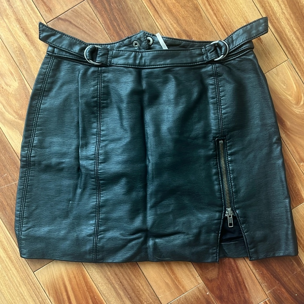 Free People leather skirt